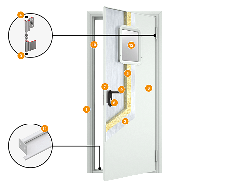 Конструкция Техническая дверь DoorHan 780х2050 правая